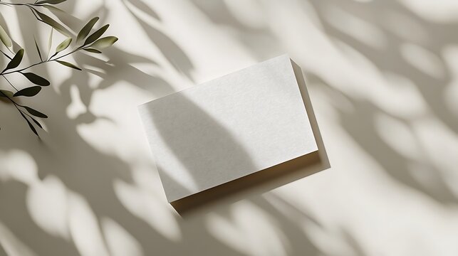Minimalist logo mockup on a flat white business card with subtle shadows
