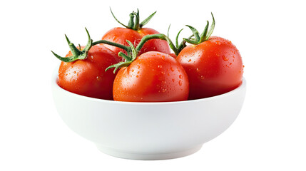 Fresh Tomatoes in Bowl: A bowl brimming with vibrant red tomatoes, each glistening with dew, evokes the freshness and flavor of a summer harvest.  