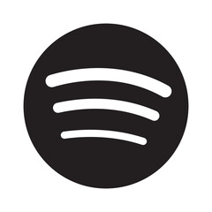 single spotify black and green logo .editorial icon or logo .vector illustration.