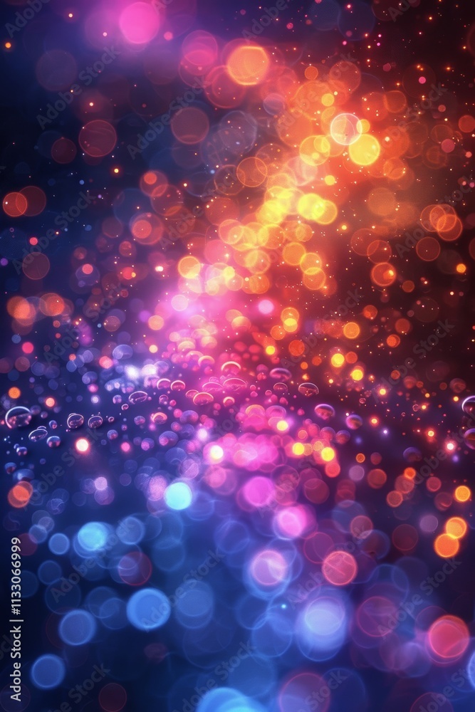 Poster Dynamic Abstract Bokeh Light Effects Displaying a Wide Range of Vibrant Colors in a Beautiful Arrangement