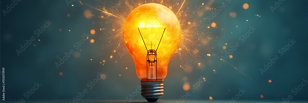 Aufkleber a burst of creative energy symbolized by a crumpled paper lightbulb sparks innovative ideas for the 
