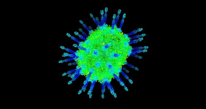 Bacteriophage phi 29, genetic engineering vector, 3D molecule spinning 4k