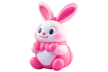 3D Icon of Easter Bunny ,  cartoon style Isolated, designed as a game art asset. Simple yet detailed design with smooth surfaces, vibrant colors, and isometric view  