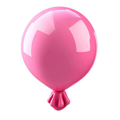 3D Icon of Pink Balloon,  cartoon style Isolated, designed as a game art asset. Simple yet detailed design with smooth surfaces, vibrant colors, and isometric view  