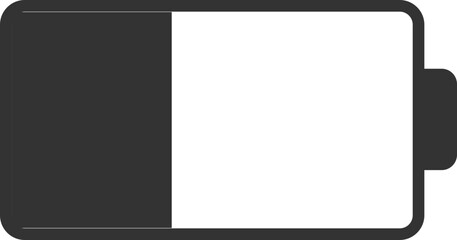 Half-Charged Black Battery Icon