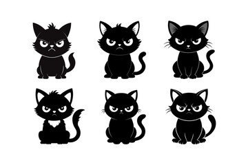 grumpy-baby-cat-silhouette vector illustration