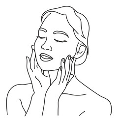 Woman with a beautiful face and a portrait of healthy facial skin