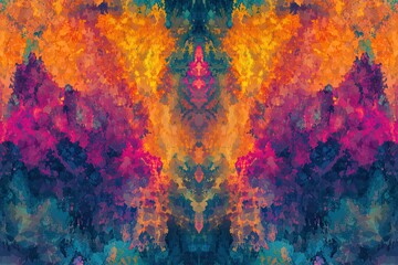 Abstract Colorful Swirl Pattern with Mirrored Symmetry