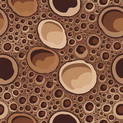 Obraz premium coffee seamless pattern background, bubbles shaped pattern, textured template, design illustration wallpaper 