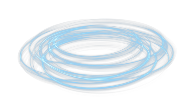 Pale blue abstract glowing motion circles isolated on transparent background, cutout - Powered by Adobe