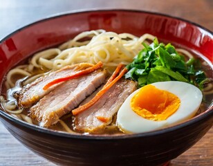 Japanese Ramen Noodles with Pork Belly and Soft-Boiled Egg