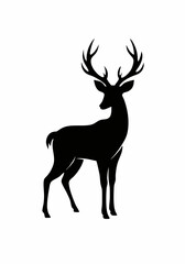 Obraz premium Deer Silhouette Vector: Elegant Wildlife Illustrations for Nature and Holiday Designs.