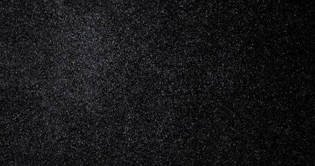 Natural white winter snowfall on a black background 3d rendering