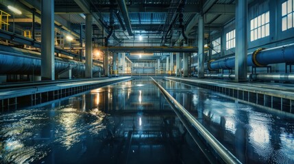 Obraz premium Aerial View Of Ity Station For Wastewater Treatment. A Lot Of Ponds With Dirty And Cleaned Water