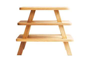 a wooden shelf with legs