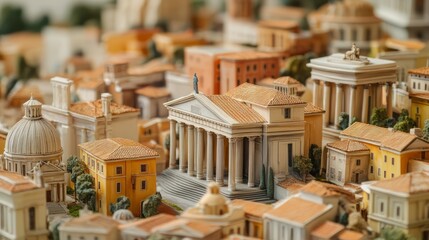 Fototapeta premium miniature of classic rome on white background 