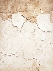 Obraz premium A close-up of a textured, cracked wall surface, showcasing peeling paint and an aged appearance.