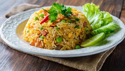 Indonesian Fried Rice with Fresh Garnish