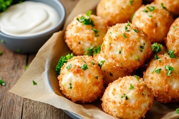 Fototapeta premium broccoli and cheese meatballs
