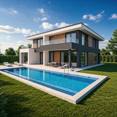Fototapeta premium swimming pool in resort