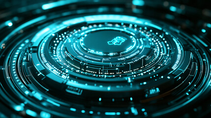 A futuristic coaching certification icon linked to online training modules, symbolizing platforms for professional development in sports coaching.  