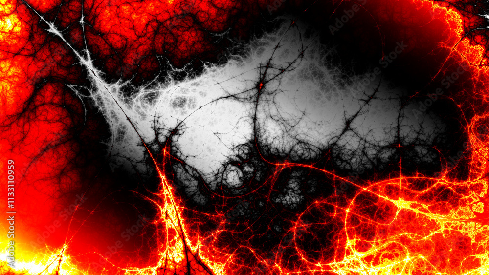 Poster red futuristic technology background with organic motion. energy overlay lines background