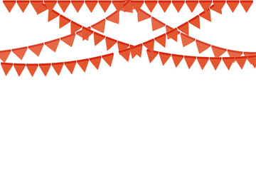 Obraz premium Carnival orange garland with flags.