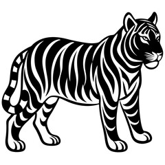 Obraz premium Silhouette of Tiger Walking