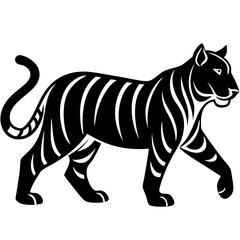 Fototapeta premium Silhouette of Tiger Walking