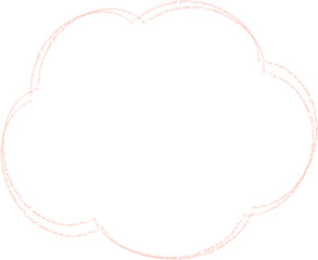 Pink cloud chalk doodle line art illustration