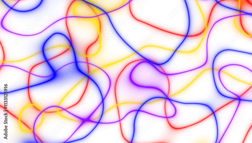 Poster abstract colorful spectrum thin linear abstract curved wavy wide pattern for background, wallpaper, 