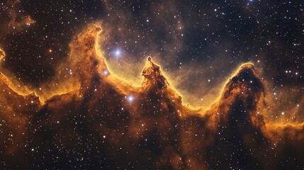 Obraz premium Cosmic Nebula and Stars in Deep Space Background Scene