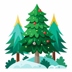 Fototapeta premium christmas tree vector white background