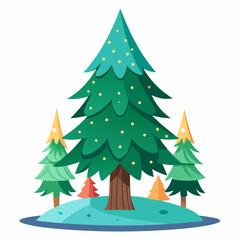Fototapeta premium christmas tree vector white background