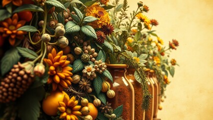 Fototapeta premium Antique Botanical Herb Spice Illustrations - Detailed Vintage Art