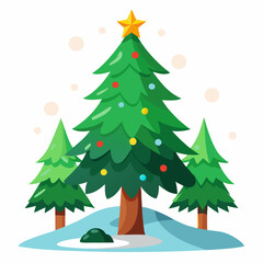 christmas tree vector white background