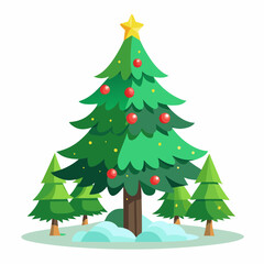 Fototapeta premium christmas tree vector white background