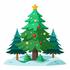 Fototapeta premium christmas tree vector white background