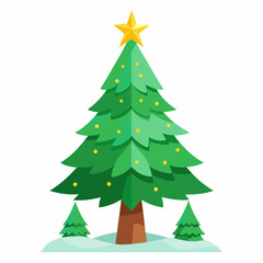 Obraz premium christmas tree vector white background