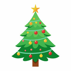 Fototapeta premium christmas tree vector white background