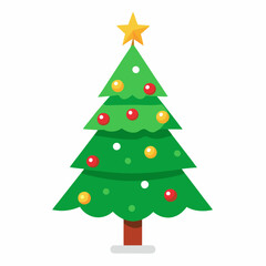 Obraz premium christmas tree vector white background