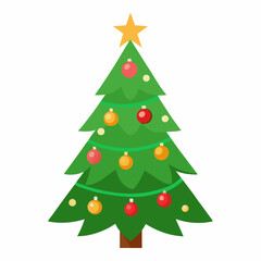 Obraz premium christmas tree vector white background