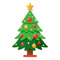 Fototapeta premium christmas tree vector white background