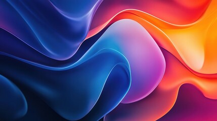 Obraz premium Abstract Rainbow Swirls on Dark Background with Gradient Colors