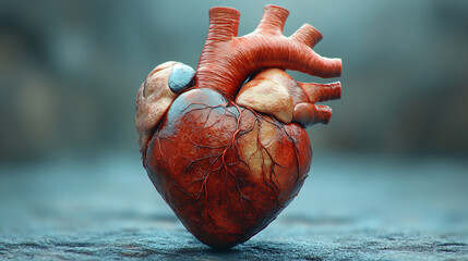 A realistic image of a human heart.