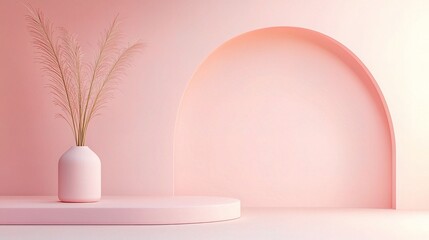 Modern Minimalistic Abstract Shapes in Pastel Colors for Interior Design