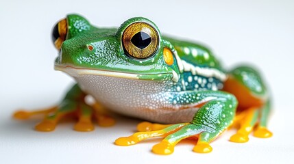 Fototapeta premium A vibrant, close-up image of a colorful frog showcasing its intricate patterns and textures.