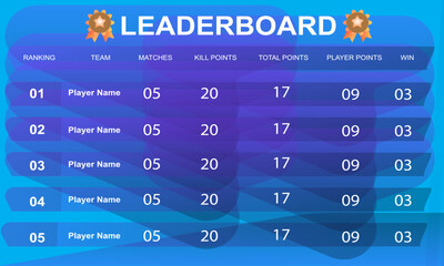 creative game leaderboard with abstract background vector