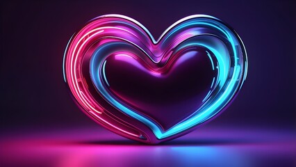 glowing heart on black