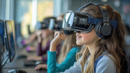 Engaged Students in Virtual Reality Headsets for STEM Education Project Collaboration and Innovation